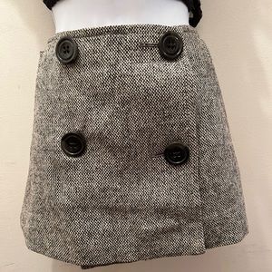 GAP Tweed Button Wrap Mini Skirt
